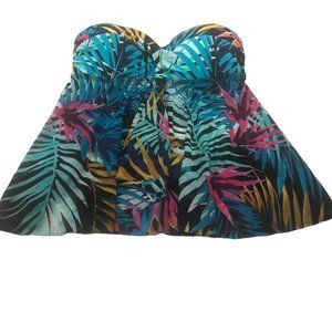 Kona Sol Women's Size Small 4-6 Strapless Twist Bandeau Flyaway Tankini Top New